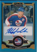 2015-16 OPC Platinum Blue Rainbow Autograph #DH Dale Hawerchuk.webp