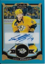 2015-16 OPC Platinum Blue Rainbow Autograph #HO Cody Hodgson.webp