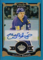 2015-16 OPC Platinum Blue Rainbow Autograph #MD Marcel Dionne.webp