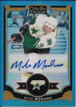 2015-16 OPC Platinum Blue Rainbow Autograph #MM Mike Modano.webp