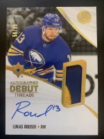 2023-24 Ultimate Debut Patch Autographed Lukas Rousek #56 of 99.webp