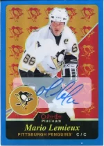 2015-16 OPC Platinum Retro Blue Rainbow Autograph #R12 Mario Lemieux.webp