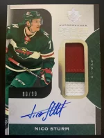 2019-20 Ultimate Collection Debut Threads Patch Autographed Nico Sturm #80 of 99.webp