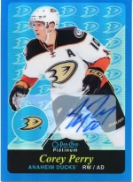 2015-16 OPC Platinum Retro Blue Rainbow Autograph #R46 Corey Perry.webp