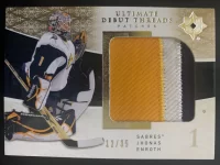 2009-10 Ultimate Collection Debut Threads Patch Jhonas Enroth #12 of 35.webp