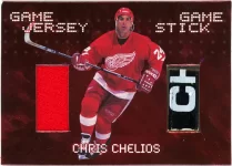 1999-00 Be A Player Millennium Jersey & Stick Chris Chelios.webp
