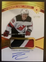 2021-22 Ultimate Collection Debut Threads Patch Autographed Fabian Zetterlund #67 of 99.webp
