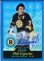 2015-16 OPC Platinum Retro Blue Rainbow Autograph #R2 Phil Esposito.webp