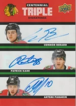 Centennial Triple Autos - CS3-BKP Connor Bedard Patrick Kane Artemi Panarin.webp